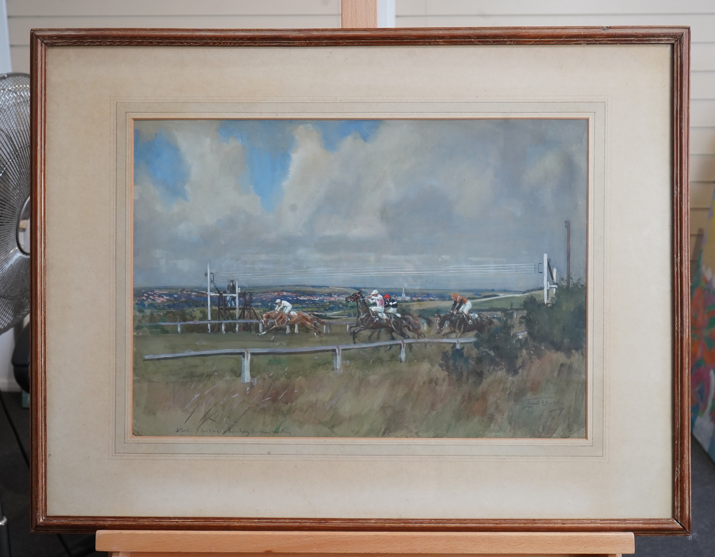 Lionel Edwards, 1878-1966, 'Start, 5 Furlongs - Salisbury Summer Meeting'